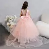 Vestidos de chicas Dress 'Bow Long Long Hopfy Hingy sin mangas Rosa Cumpleaños Princesa