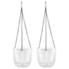 Vases 2 Pcs Flowerpot Self Watering Hanging Planter Planting Containers Planters For Indoor Clothes Hangers Pots Basket Outside