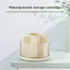 Lagringslådor 360 Roterande sminkborstehållare Rund skivspelare Cosmetics Box Multifunktionell dammtät 7-slot för läppstift ögonskugga