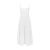 Mingmingxi Alta qualidade Vestido de verão feminino Mistura Jacquard Dress Vestido elegante e sexy Vestido de férias branco Midi 240320