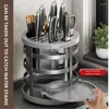 Kitchen Storage Rotating Cutter Block Rotatable Stand For Spoons With Flatware Utensil Drying Rack Holder