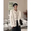 Kadın Ceketleri Küçük Koku Paltoları Kadınlar Sonbahar 2024 Koreli Şık Vintage Uzun Kollu Tweed Dokuma Gevşek Zarif Kısa Kadın