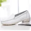 Casual Shoes 2024 Fashion Top Cowhide White Work Sneakers Air Cushion Soft Sole Non-slip Comfort