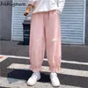 女性用パンツ日本の女性服ファッションカジュアルY2Kハイウエストストレートズボンフリル甘いパンタロンフェム2024ボトム