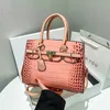 Crocodile Match Bright Leather Platinum Sac Femme 2024 Nouveau sac à bandoulière de mode de luxe de luxe