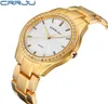 Célèbres nouvelles montres Crrju Women Ladies Crystal Diamond Quartzwatch Luxury Gold GORDES POUR FEMMES RELOJES MUJER8143272