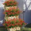 Decorative Flowers Balcony Gift Artificial Flower Table Centerpiece Red Eucalyptus DIY Home Indoor Outdoor Wedding Dining Decoration