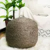 Pillow Pouf Capa Grey Jute trançado a decoração da casa do pé da sala de estar da sala de estar otomana