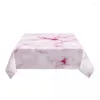 Table Cloth Pink Marble Tablecloth Rectangular Fitted Oilproof Luxurious Texture Cover For Party