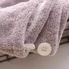 Towel 2pcs Bamboo Charcoal Fiber Quick-drying Water-absorbent Women's Soft Hair Dryer Cap Household Headband Dry