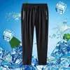 Pantalon de soie de glace pour un pantalon décontracté sports de séchage rapide d'été pour hommes pour les jeunes masculins lâche et drapage 9/4 pantalon de climatisation