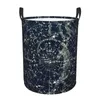 Laundry Bags Vintage Sci Fi UFO Flying Saucer Print Basket Collapsible Large Capacity Clothing Storage Bin Aliens Space Baby Hamper