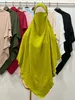 Twee lagen Khimar Gebedkleding Vrouwen Lange driehoek Hijab Scarf Crinke Fabric Dubai Moslimhoofddoek Ramadan Eid No Abaya 240403