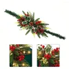 Dekorativa blommor ledde julkrans för brevlåda Fake Pinecone Red Berry Garland hängande ornament framför dörrväggdekorationer Xmas Tree