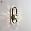 Wall Lamp Modern Light Glass Ball Black/Gold Sconce Living Room Bedroom Bedside Aisle Staircase Nordic Mount Indoor Decor