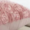 Pillow Home Decorative Pink Throw Pillowcase Case 3D Flower Cover Cute Plush Girl Heart Sofa Bedside