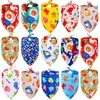 Dog Apparel 10/20pcs Pet Bandana Small Large Bib Cotton Cute Puppy Saliva Scarf Flower Print Cat Kerchief Grooming Accessories