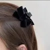 Haaraccessoires Sweet Black Red Bow Small Claw Clip Prinses Velvet klem Hoofdkleding Girls Women Koreaanse stylinggereedschap