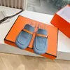 Fin printemps / été baotou Muller Slippers British British Shallow High Mouth une étape Design bas talon Denim moitié