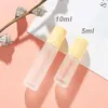 Storage Bottles 1000pcs/lot Thick Frosted Glass Perfume Refillable Empty Roller Essential Oils Vials 10ml Roll On Bottle