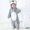 Geborene Baby -Jungen -Kleidung Tier Cartoon Kapuze -Overall im Winter Pyjama Onesies Kinder Nachtwäsche Pyjama 240325