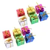 Estatuetas decorativas 120 PCs Decorações de árvore de natal Caixas de presente pendentes pequenos enforcamentos para presentes suprimentos de festa ornamentos decoram