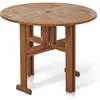 Camp Furniture Hardwood Patio Gateleg Round Table In Teak Oil Natural Camping Outdoor