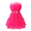 Robe tulle femmes courte robe de bal gonflée en maille sans bretelles d'anniversaire robes de fée robule cocktail poofy robe chic 240321