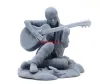 Fotografi 60mm hartsmodellsatser Girl Spela Guitar 3D -tryck Figur RW069