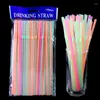 Disposable Cups Straws Drinking Multicolor Flexible Long For Cocktail Wedding Bachelorette Home Kitchen Supplies