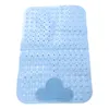 バスマットマットシームレス吸着ブルーマッサージ機能PVC強力な吸引カップバルコニー用の壁掛けシャワー