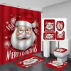 Rideaux de douche rideau de Noël hiver santa claus snowman fermier arbre arbre de bain de bain de bain couverture de toilette