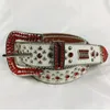 Punk Western S Diamond Belt Leather Studded Bing Belt Cinturones Para Mujer Y2K Cowboy Cinto de Strass för män Kvinnor 240412