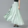 Jupes en soie femme jacquard imprimement de taille naturelle Qiaoqi couture asymétrique en forme A