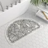 Carpets Semicircle Floral Flower Shower Mat Microfiber Bathtub Floor Door Entrance Mats Pet Rug Doormat For Bathroom Soft Carpet