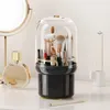 Förvaringslådor Makeup Brush Organizer Tool Rotating Holder med lock Space-Saving for Vanity Brushes