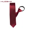 Ties di prua Huishi con cerniera preparata con cerniera maschile cravatta magra rossa colore blu nero tocco slim e stretto festa di intrattenimento