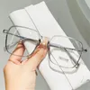 Sunglasses Stylish Square Anti-Blue Light Glasses For Women Retro Clear Frame Anti Radiation Korean Style Transparent