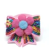 Vêtements pour chiens 30 / 50pcs à la main aux paillettes colorées colorées Ties Bow Flowers Bows Pet Thering Cat Bowties Coldie Puppy ACCESSOIRES