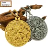 Chaînes 60cm neuf dragon pendentif petit style rétro Xiangyun classique rond collier bijoux
