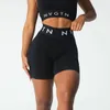 Nvgtn tricot sport short sans couture femme entraîne entraîne le leggings de traits de yoga pantalon de gym