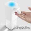 Płyn mydełka Dozownik ręczny Automatyczne automatyczne ładowanie USB Bezprawne czujnik 350 ml naczyń z pianki