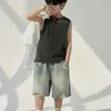Pantalon pour enfants vêtements enfants style coréen tous correspondent aux beaux jeans 2024 Summer Boys Fashion Casual Loose Personalité short denim