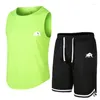 Men's Tracksuits Summer Tracksuit Sets 2024 Sleeveless Round Neck T-shirt Pants Outdoor Casual Sportswear Vest Clothes