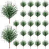 Decorative Flowers 24 Pcs Crafts Artificial Pine Branch Mini Vases Red Berry Stems Pvc Fake Christmas Spruce Branches For Decoration