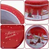 Storage Bottles Christmas Tin Box Candy Case Supplies Vintage Santa Decor Cookie Containers Sugar Jar Holder Biscuit