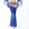 Stage Wear Belly Dance Mesh Flered Pants Costume Akcesoria Performance Prop sexy frędzle cekiny