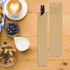Cuisine Storage 200 PCS Kraft Paper Tobsticks Sac Spoons Speerware Takeout Sleeves Emballage Planches de vaisselle jetable Poches