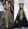 Vestidos de noite preta de Zuhair Murad com contas de ouro imagens reais festas de trem de trem personalizados para a noite de vestido de festas de vestuário FO6635639