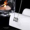 S Sterling Sier Super Sparkling H-Letter Full Diamond Women's Necklace med en minimalistisk design och elegant benbenkedja